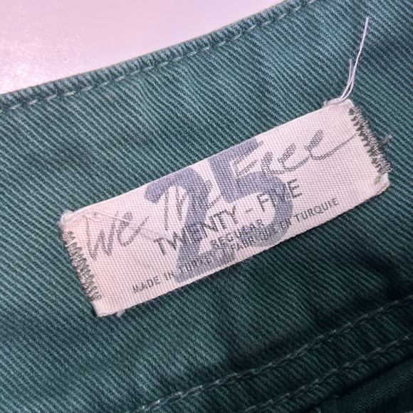 We The Free People Youthquake Bell Bottom Jeans Pants High Waist Green Flare 25 - Picture 5 of 9